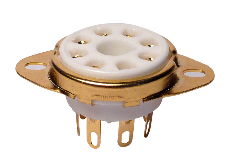 8PINFG 8 Pin Gold Plated Octal Style Tube Socket with Pin Numbers - Image 1