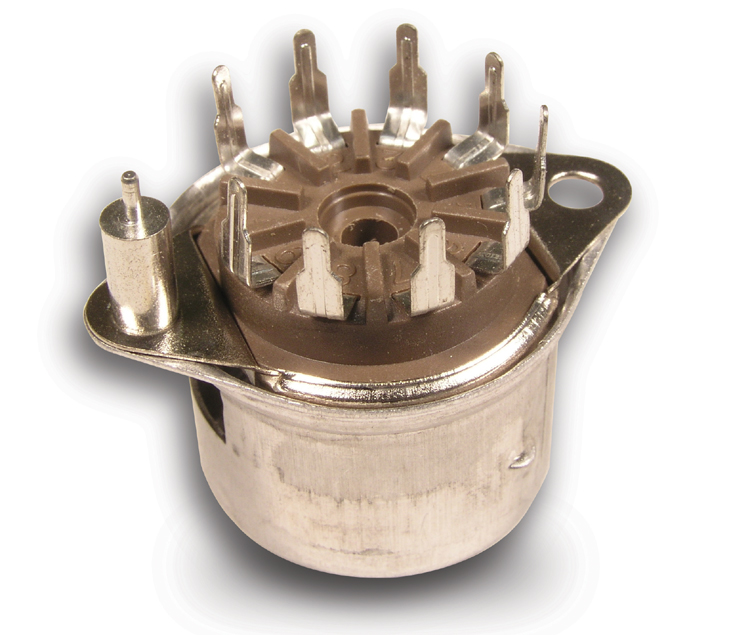 VT9-PT-C 9 Pin Miniature Tube Socket with Shield - Image 1