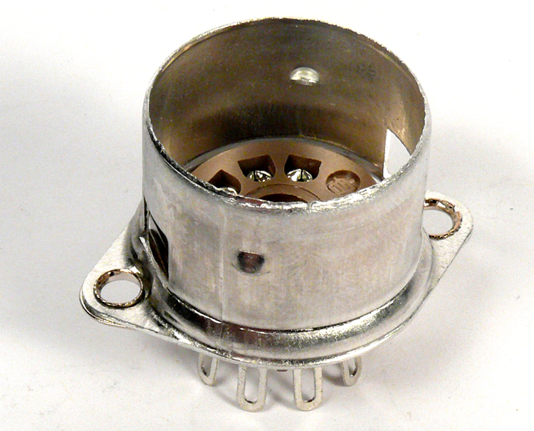 VT9-ST-C 9 Pin Miniature Chassis Mount Tube Socket with Shield Base - Image 1